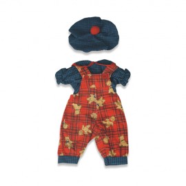 Set salopeta cu bereta pentru papusi 38-42 cm