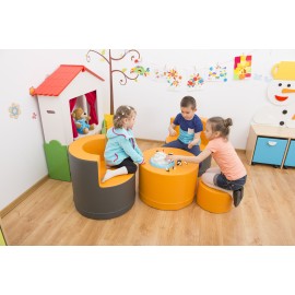 Set scoala fotolii cu masuta gri-orange - Novum - poza 5