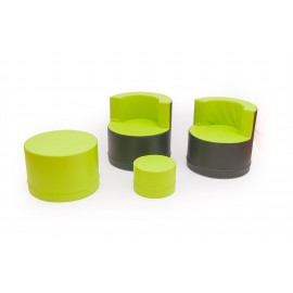 Set scoala fotolii cu masuta gri-verde - Novum - poza 1