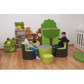Set scoala fotolii cu masuta gri-verde - Novum - poza 4