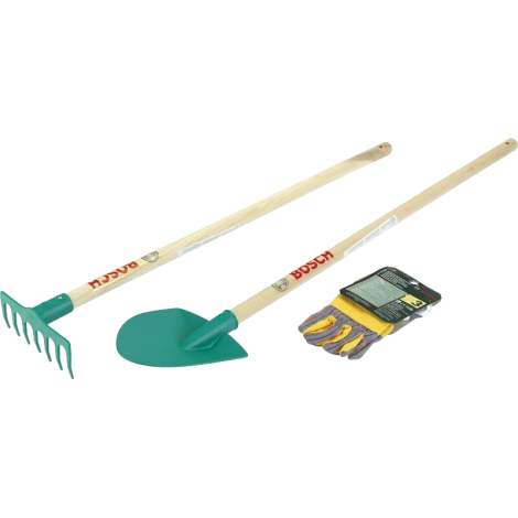 Set scule de jucarie gradina copii, lopata, grebla si manusi, BOSCH, Klein 2712 - poza 1