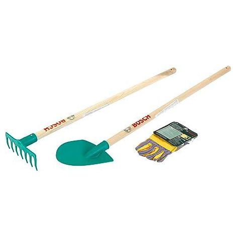 Set scule de jucarie gradina copii, lopata, grebla si manusi, BOSCH, Klein 2712 - poza 2