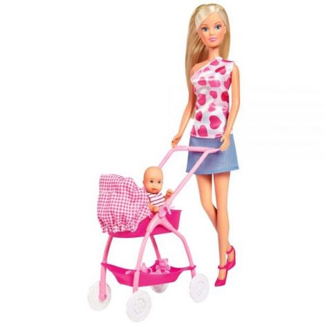Set Simba Steffi Love New Born Baby Set papusa 29 cm, 1 bebelus si accesorii - poza 2