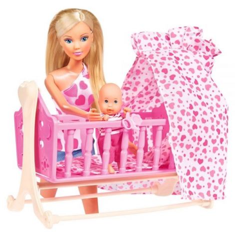 Set Simba Steffi Love New Born Baby Set papusa 29 cm, 1 bebelus si accesorii - poza 3