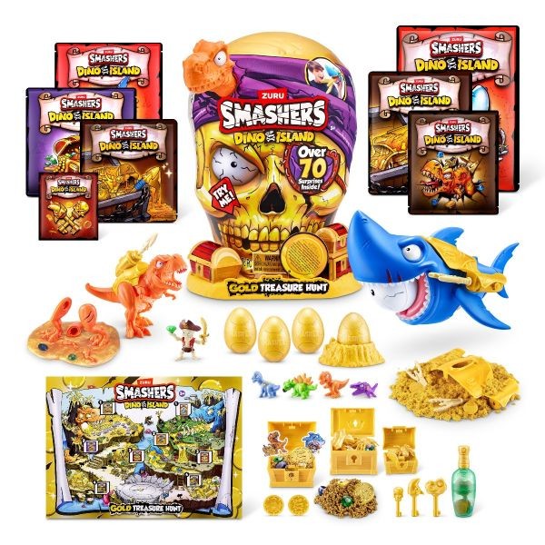 Set Smashers cu peste 70 figurine si accesorii Gold Treasure Hunter, Dino Island - poza 1