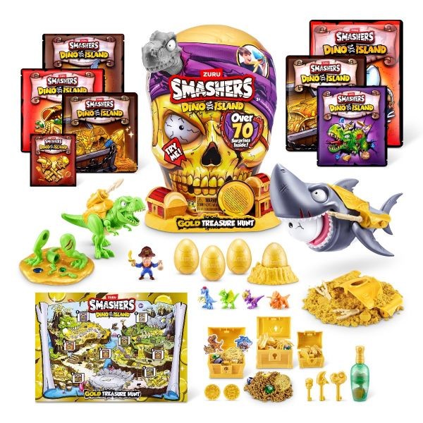 Set Smashers cu peste 70 figurine si accesorii Gold Treasure Hunter, Dino Island - poza 4
