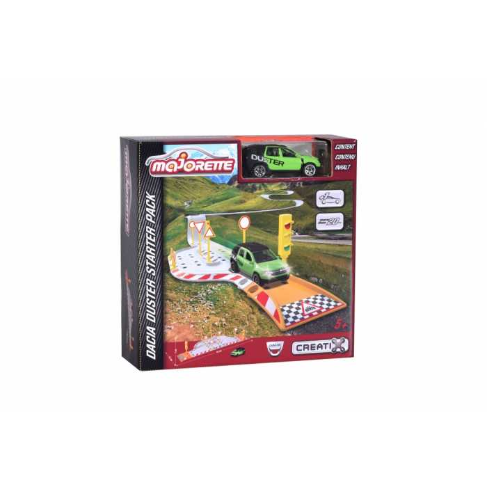 Set starter pack Majorette Dacia Duster Creatix garaj + masinuta de metal - poza 2