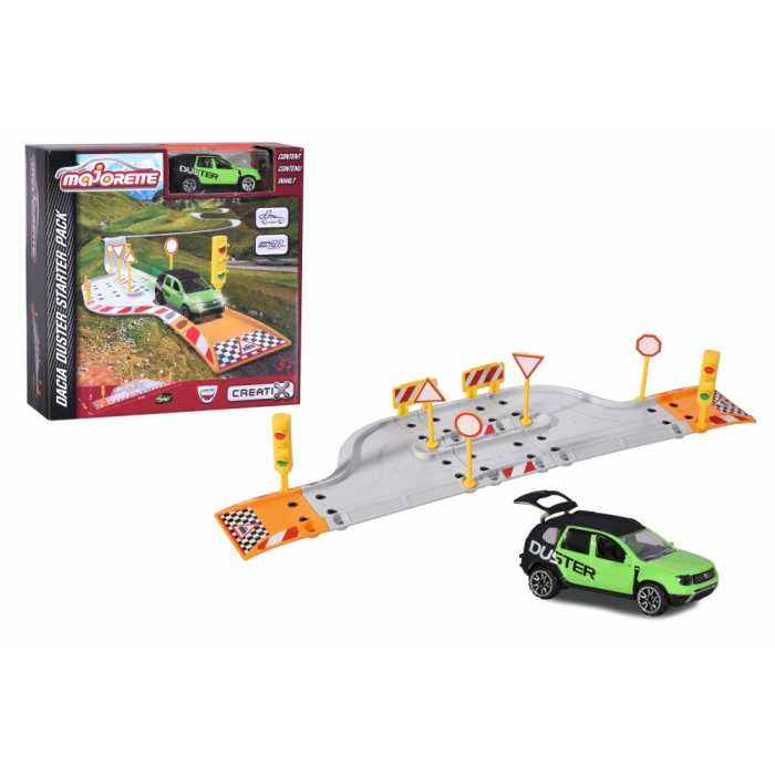 Set starter pack Majorette Dacia Duster Creatix garaj + masinuta de metal - poza 3