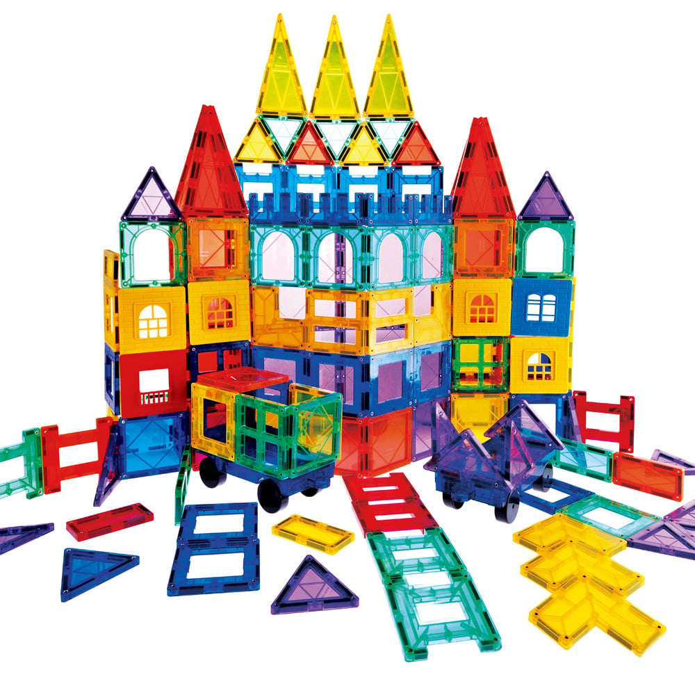 Set STEM 3D Magnetic - 120 piese, Joc Educativ Constructii 3+ 120 PIESE