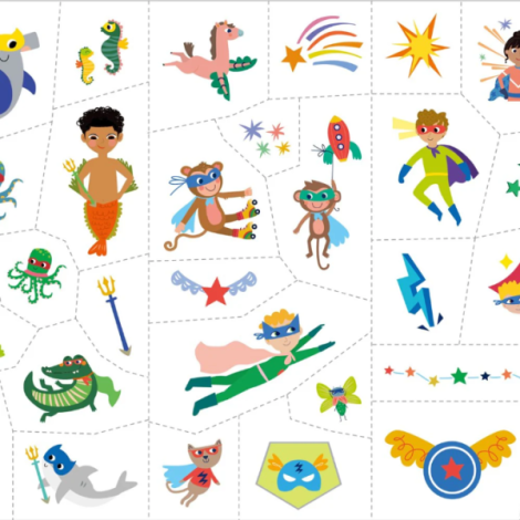 Set stickere si tatuaje pentru fata , Super eroi - poza 2