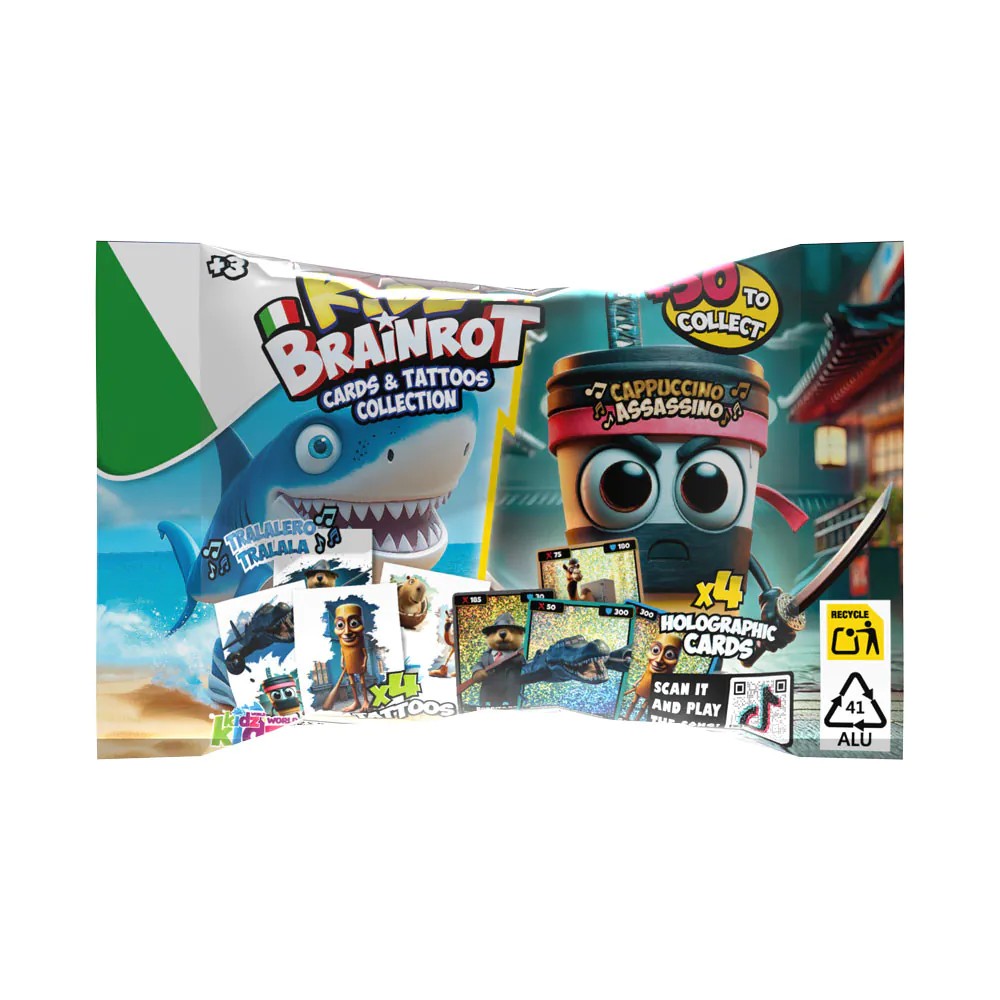 Set surpriza cartonase de colectionat si tatuaje Kidz Brainrot diverse modele - poza 1