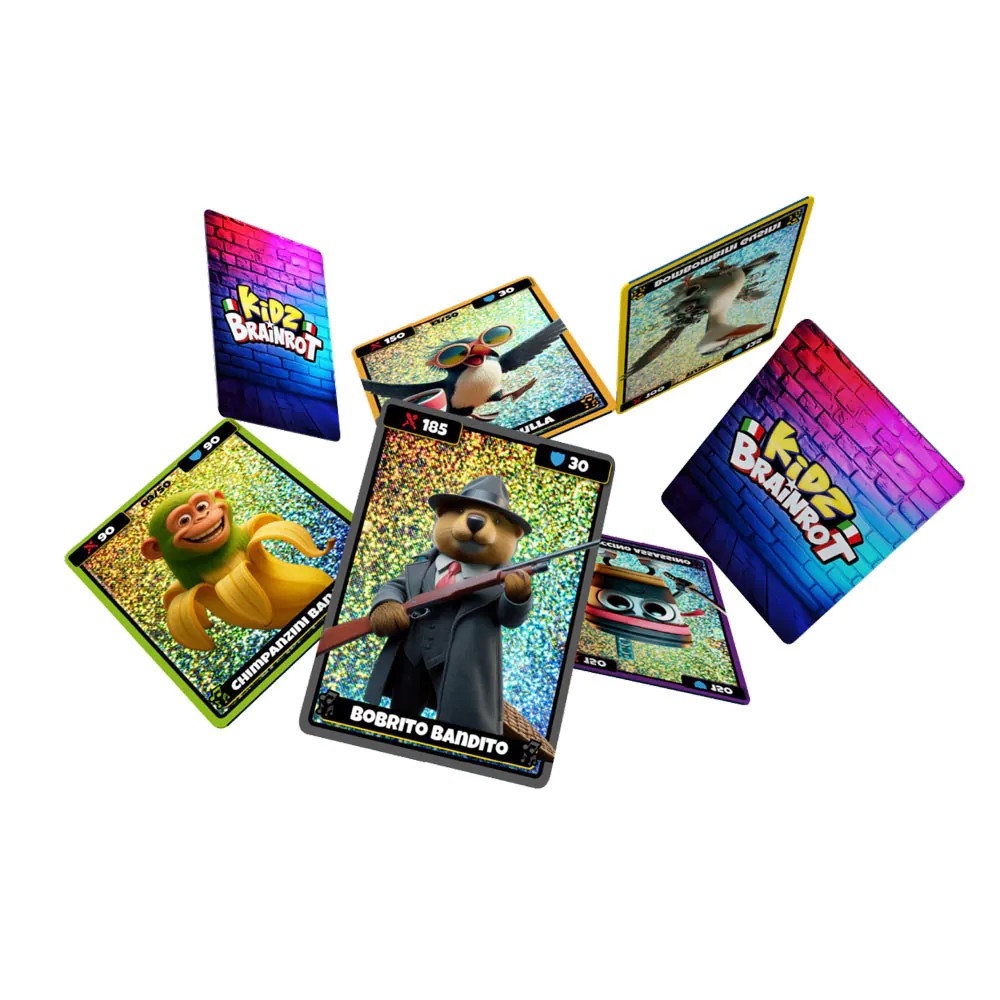Set surpriza cartonase de colectionat si tatuaje Kidz Brainrot diverse modele - poza 2