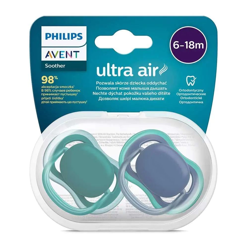 Set suzete silicon Avent Ultra Air 6-18 luni Boy - poza 2