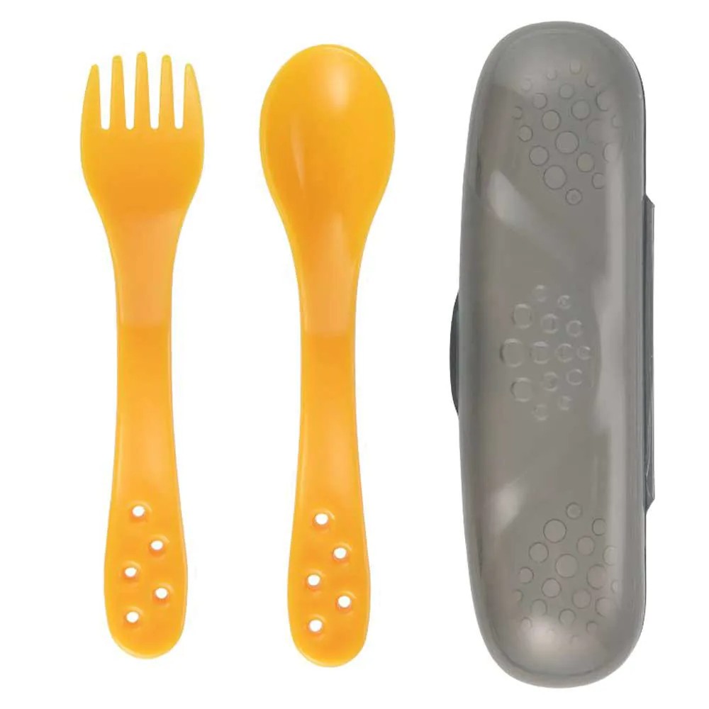 Set tacamuri cu cutie de calatorie Canpol 3 piese Portocaliu - poza 1