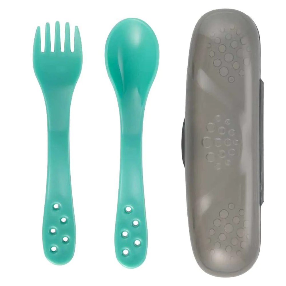 Set tacamuri cu cutie de calatorie Canpol 3 piese Turcoaz - poza 1