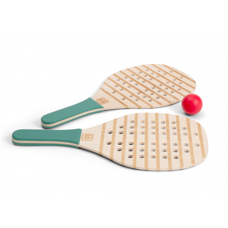 Set tenis cu rachete din lemn cu saculet depozitare inclus,+6 ani