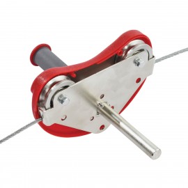 Set Tiroliana copii cu leagan rotund Rosu, 30m cablu, KBT - poza 3