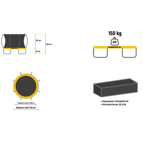 Set trambulina cu plasa de protectie Flex Super 240 - poza 5