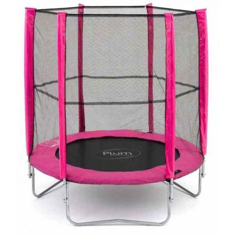 Set trambulina cu plasa de protectie Junior Pink 140 cm PLUM