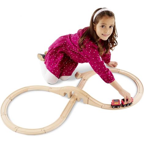 Set Trenulet din lemn cu Circuit 22 piese Melissa&Doug 703 - poza 2