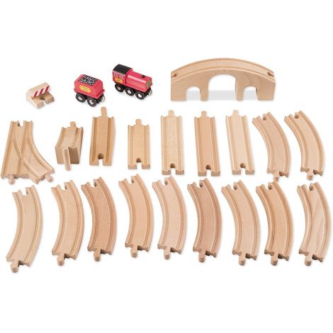 Set Trenulet din lemn cu Circuit 22 piese Melissa&Doug 703 - poza 3