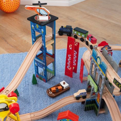Set Trenulet din lemn de construit Super Highway - poza 3