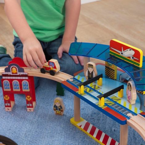 Set Trenulet din lemn de construit Super Highway - poza 4