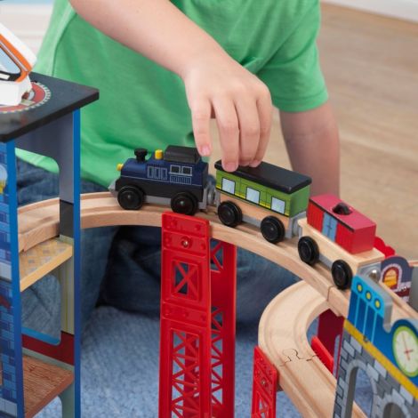 Set Trenulet din lemn de construit Super Highway - poza 5