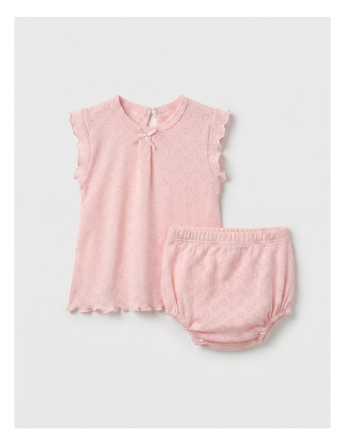 Set tricou + chilotel, cu inimioare, roz