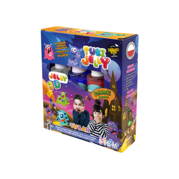 SET TUBI JELLY (gel modelator) cu 3 culori - MONSTRI