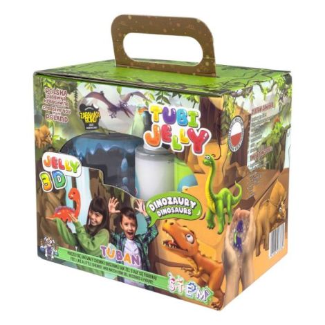 SET TUBI JELLY (gel modelator) cu 6 culori si acvariu mic , DINOZURI - poza 1