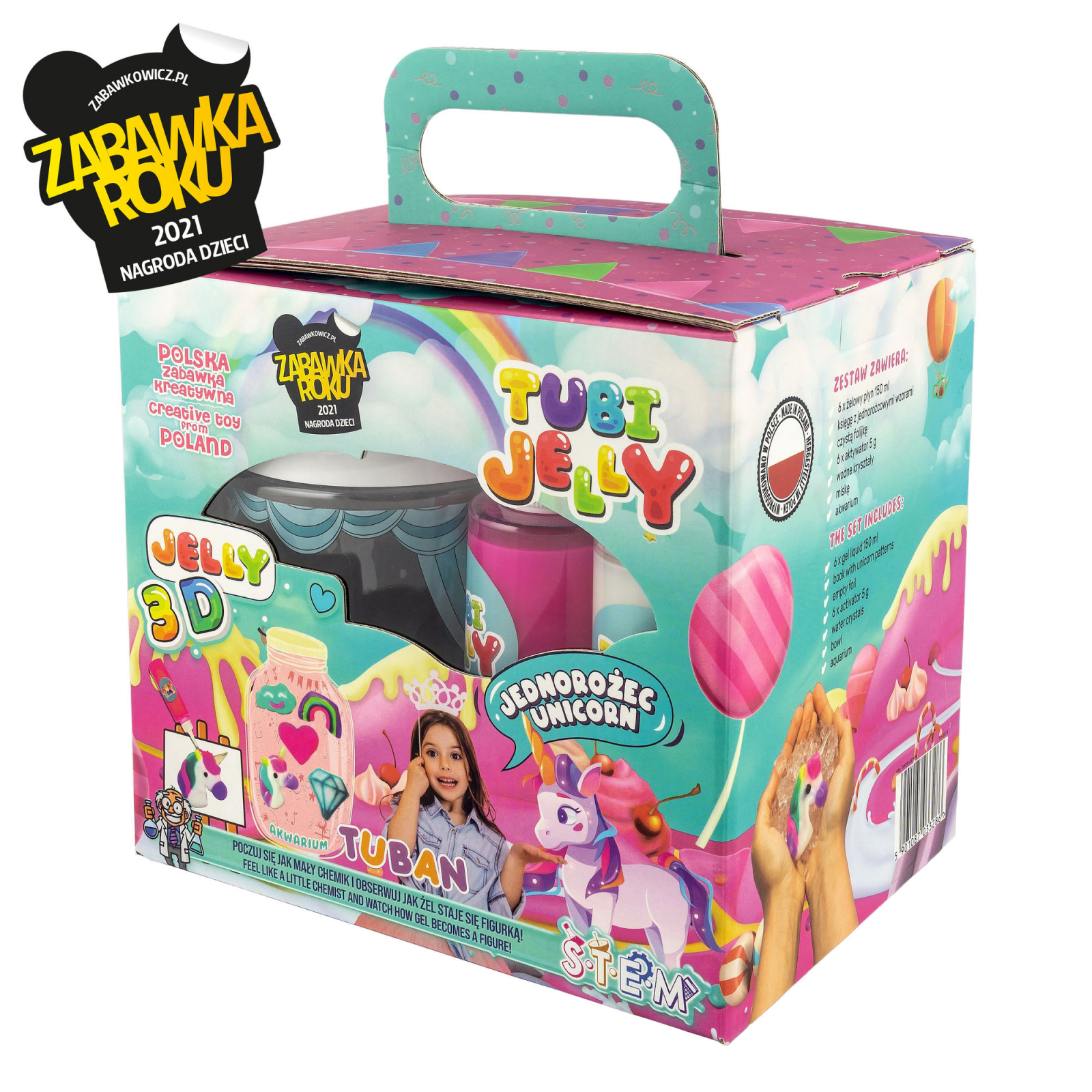 SET TUBI JELLY (gel modelator) cu 6 culori si acvariu mic - UNICORN