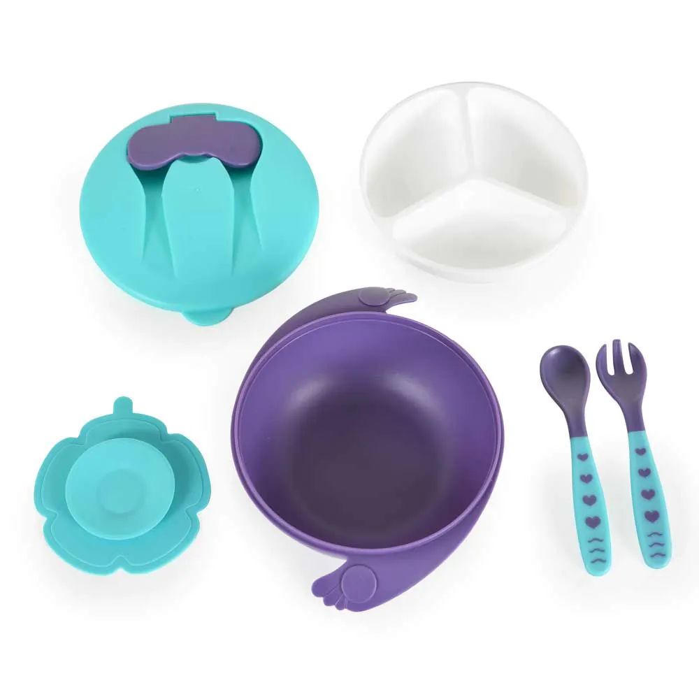 Set vesela pentru bebelusi Cangaroo Jelly Blue 5 piese - poza 1