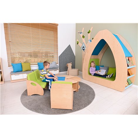 Sezut verde lime din spuma, 37x38x34 cm, pentru canapele si scaune din colectia Frank, gradinita, cresa - poza 3