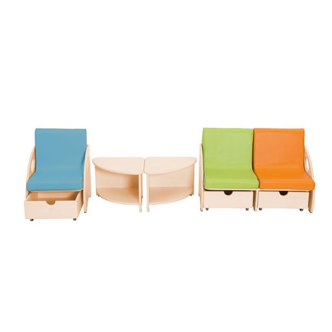 Sezut verde lime din spuma, 37x38x34 cm, pentru canapele si scaune din colectia Frank, gradinita, cresa - poza 4