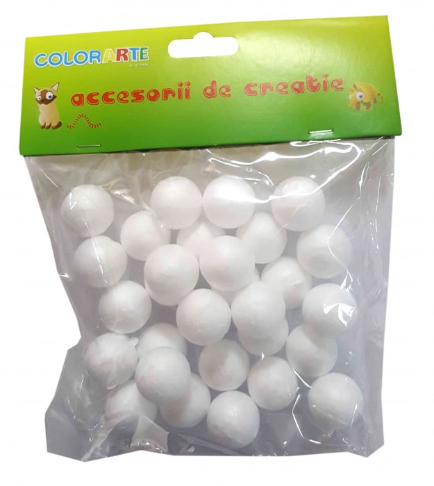 Sfera mica pentru activitati crafts,polistiren,2cm,35-40bucati