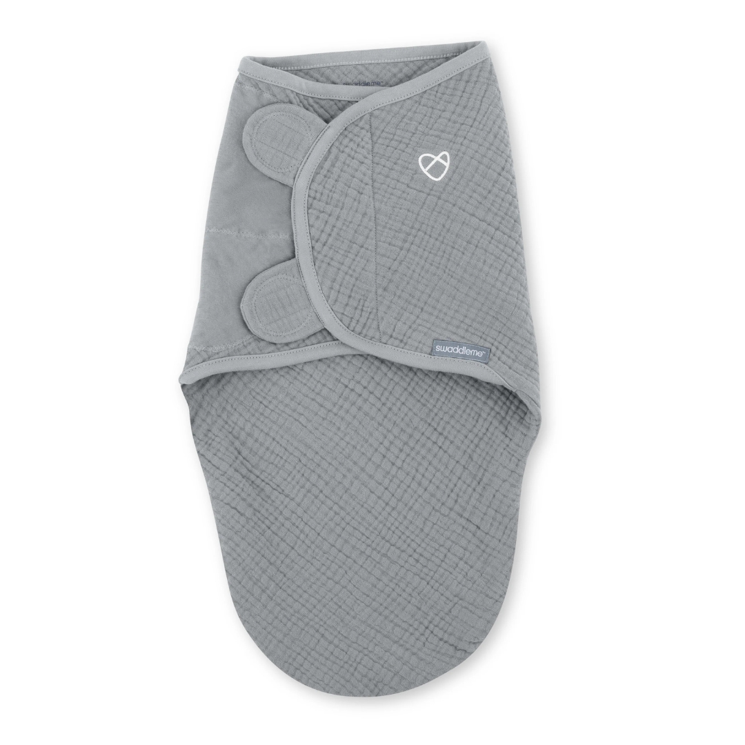 Sistem de infasare Ingenuity SwaddleMe 0-3 luni, muselina, colectia Original, Granite
