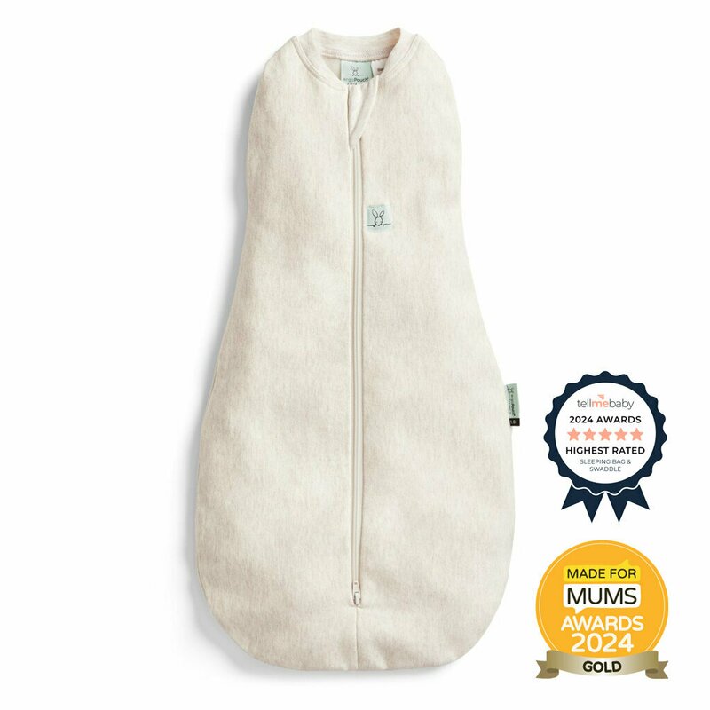 Sistem de infasat si sac de dormit, ErgoPouch, 2 in 1, 6-12 luni, 8-10 kg, TOG 0.2, Bumbac organic, Fermoar bidirectional, Transformabil, Lavabil la masina, Certificat non-toxic, Premiat in Australia, Bej