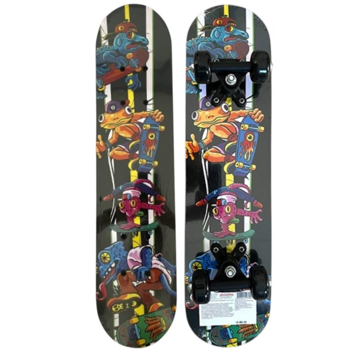 Skateboard pentru Copii, din Lemn, 60 cm - Monster Negru