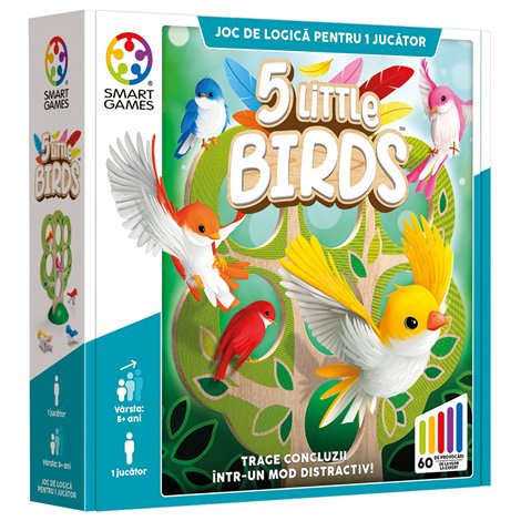 Smart Games - 5 Little Birds, joc de logica cu 60 de provocari, 5+ ani, editie lb. Romana - poza 1