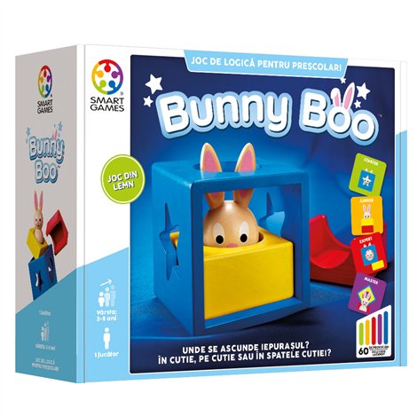 Smart Games - Bunny Boo, joc de logica cu 60 de provocari, 2+ ani, editie lb. Romana - poza 1