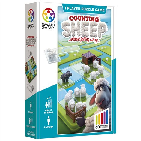 Smart Games - Counting Sheep, joc de logica cu 60 de provocari, 7+ ani, editie internationala - poza 1