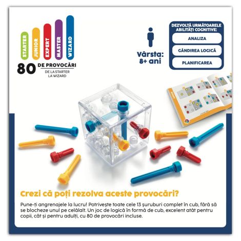 Smart Games - Criss Cross Cube, joc de logica cu 80 de provocari, 8+ ani, editie lb. Romana - poza 5