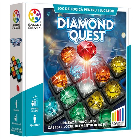 Smart Games - Diamond Quest, joc de logica cu 80 de provocari, 8+ ani, editie lb. Romana - poza 1