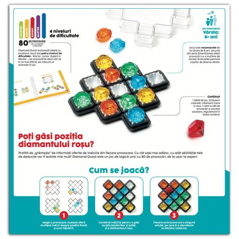 Smart Games - Diamond Quest, joc de logica cu 80 de provocari, 8+ ani, editie lb. Romana - poza 4