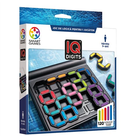 Smart Games - IQ Digits, joc de logica cu 120 de provocari, 7+ ani, editie lb. Romana - poza 1