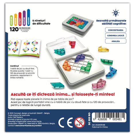 Smart Games - IQ Love, joc de logica cu 120 de provocari, 7+ ani, editie lb. Romana - poza 4