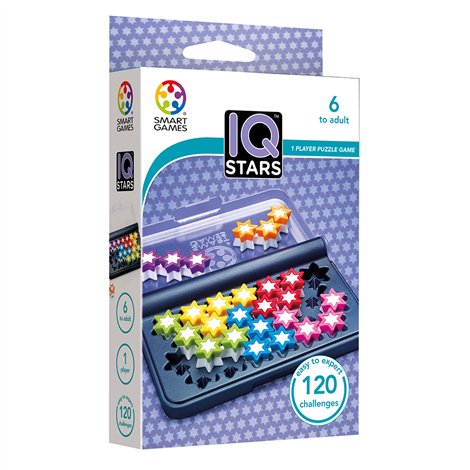 Smart Games - IQ Stars, joc de logica cu 120 de provocari, 6+ ani, editie internationala