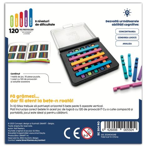 Smart Games - IQ Stixx, joc de logica cu 120 de provocari, 7+ ani, editie lb. Romana - poza 5
