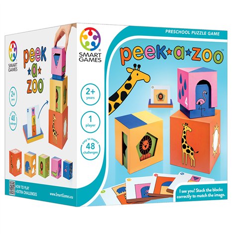 Smart Games - Peek - a - Zoo, joc de logica cu 48 de provocari, 2+ ani, editie internationala - poza 1
